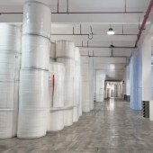 木浆PET无纺布 波浪纹印花黄色厨房擦拭用木浆PET无纺布